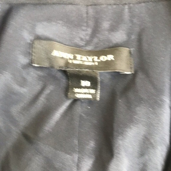 Ann Taylor Black Blazer Jacket Storm Flap Back Pleat Button Vent Women's Size 10 - Picture 13 of 15